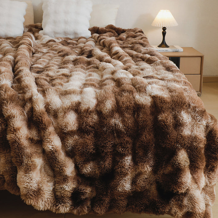 Doppellagige Kaninchenvlies-Wolldecke, Polyester