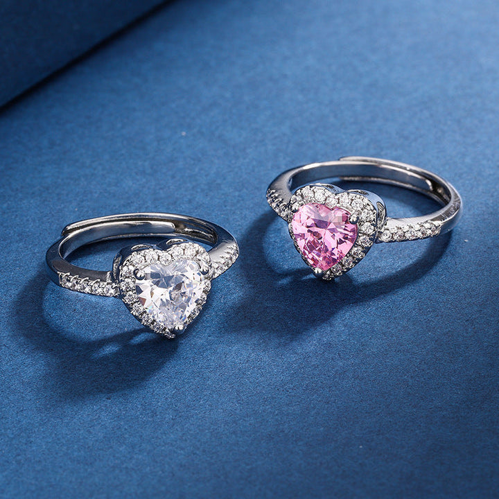 Diamant-Liebes-Pfirsichherz-Ring
