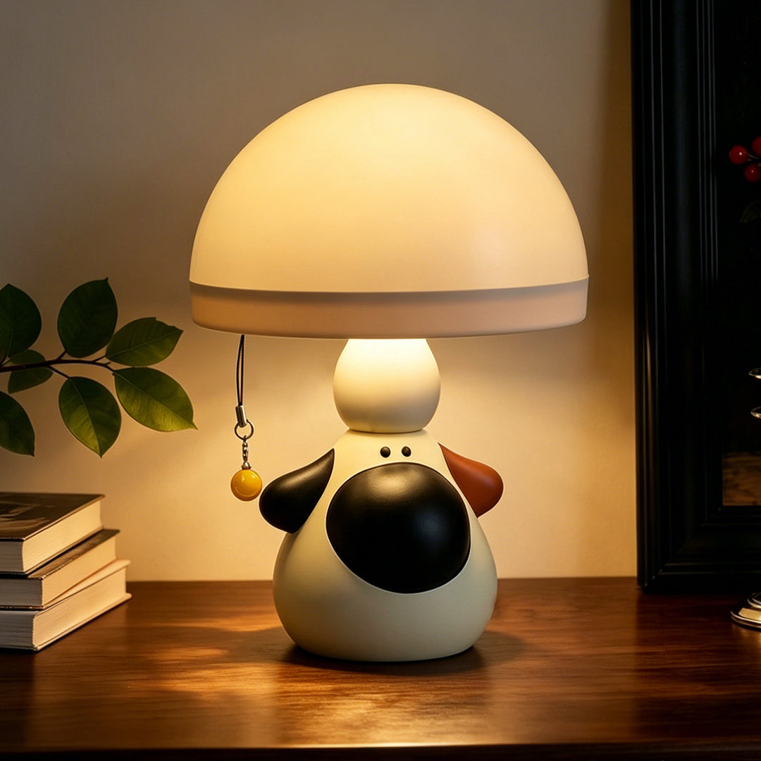 Hunde-Tischlampe mit großer Nase