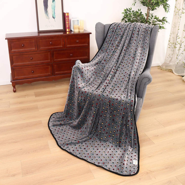 Haustiermatte aus Fleece, Pfoten- und Knochenmuster