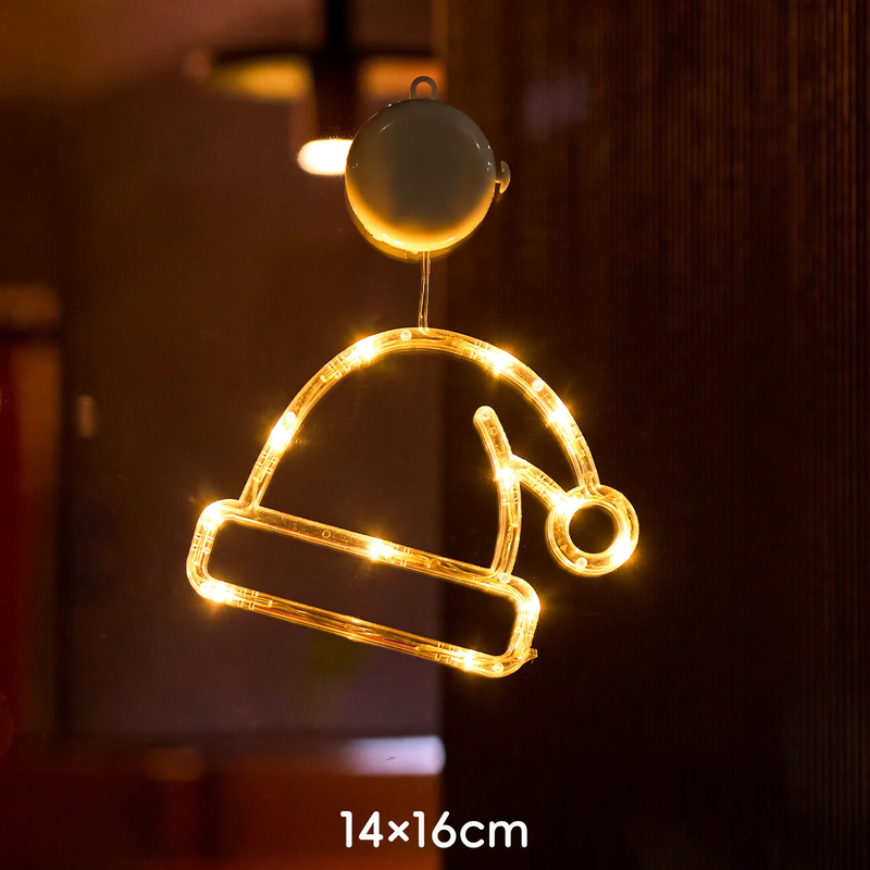 LED-Fensterleuchte mit Saugnapf, weihnachtliches Design
