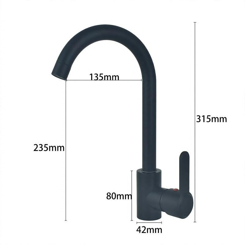 Edelstahl-Wasserhahn für Küche, Misch- oder Kaltwasser