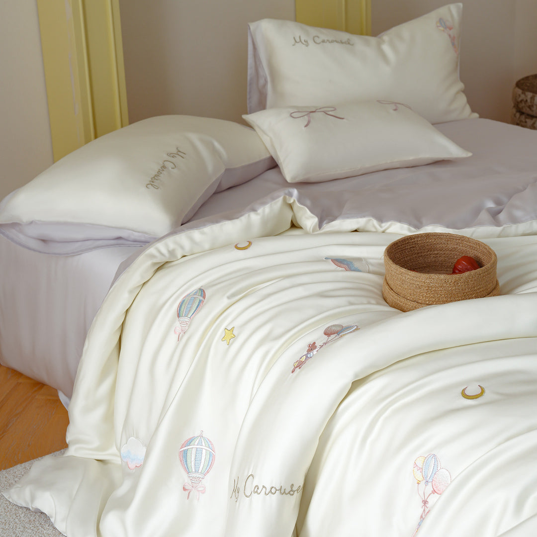 Bettwäsche-Set, Tencel-Lyocell, Cartoon-Design, Sommer