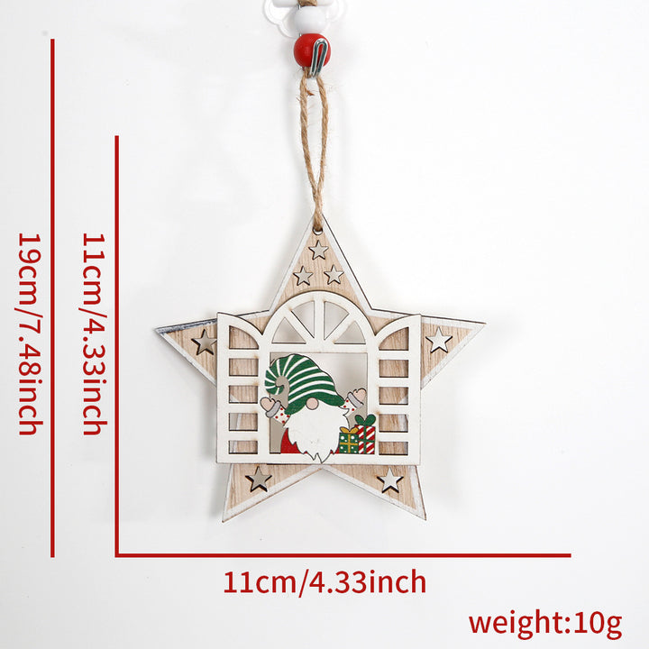 Dekorativer Weihnachts-Holzanhänger mit Wichtel-Motiv