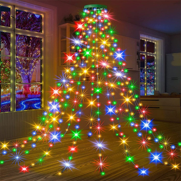 LED-Weihnachtsbaum-Lichterkette mit Stern, verschiedene Längen
