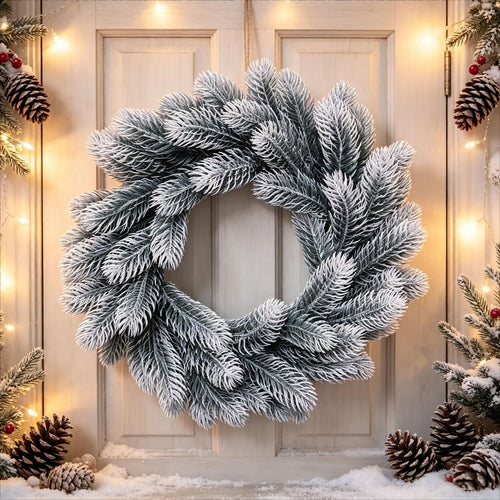 Künstlicher Weihnachtskranz mit Tannennadeln für Innen und Außen