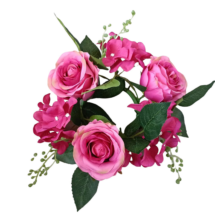 Künstlicher Rosen-Kerzenkranz, 20 cm