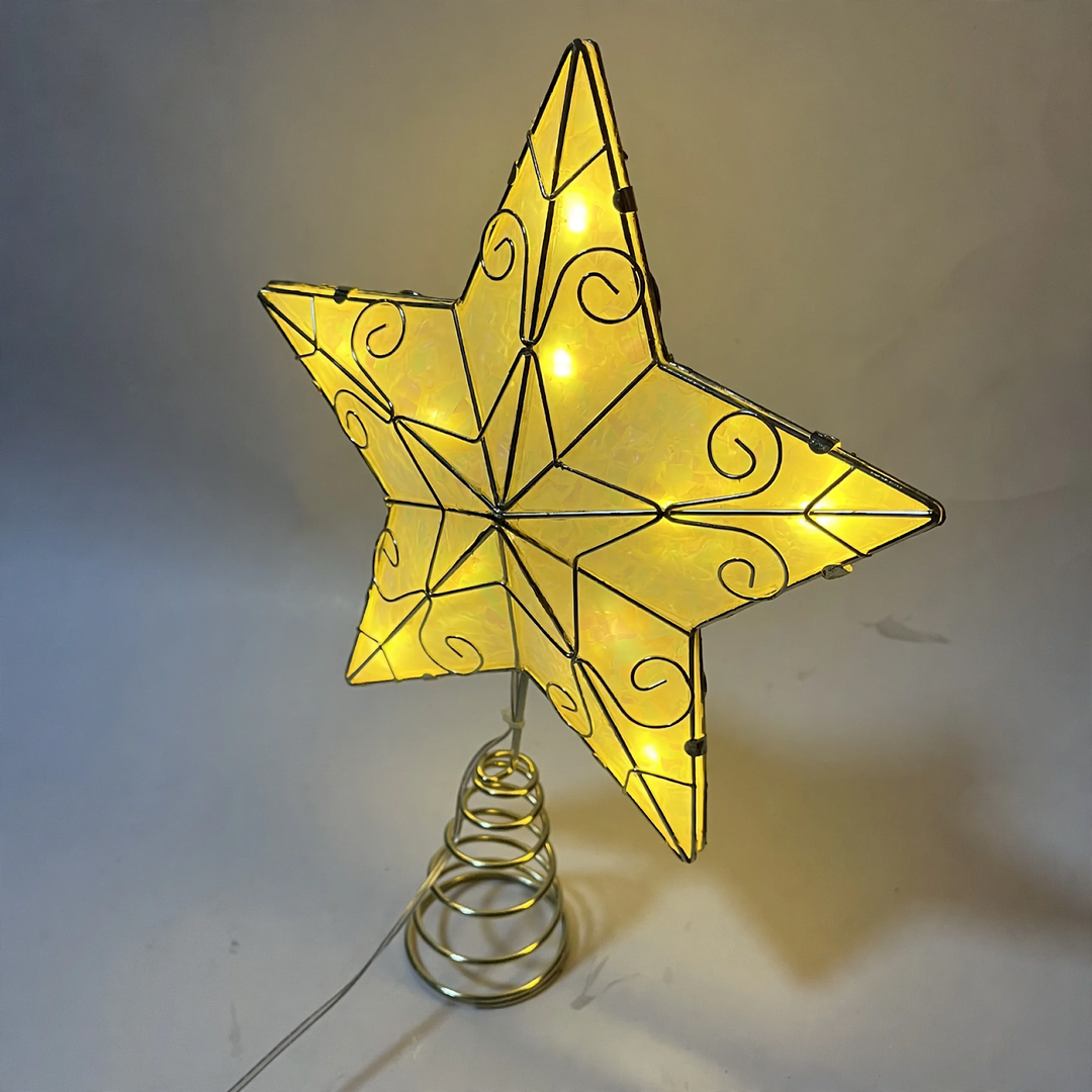 3D-Weihnachtsbaumspitze, Stern-Design, Metall