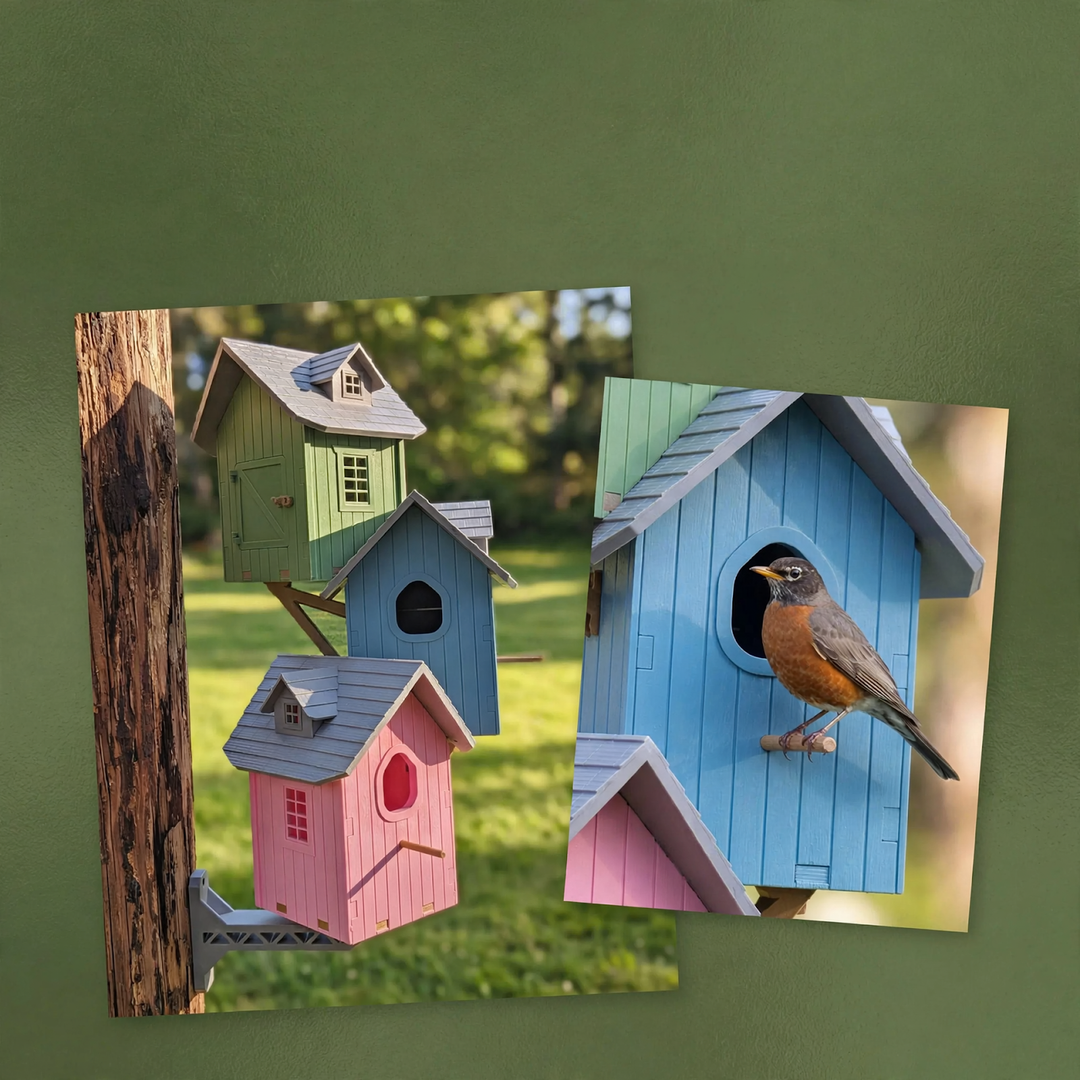 Wetterfestes Vogelhaus im Villen-Design