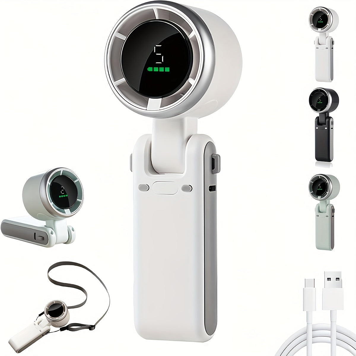 USB wiederaufladbarer Handventilator mit 5 Geschwindigkeiten | Karnz