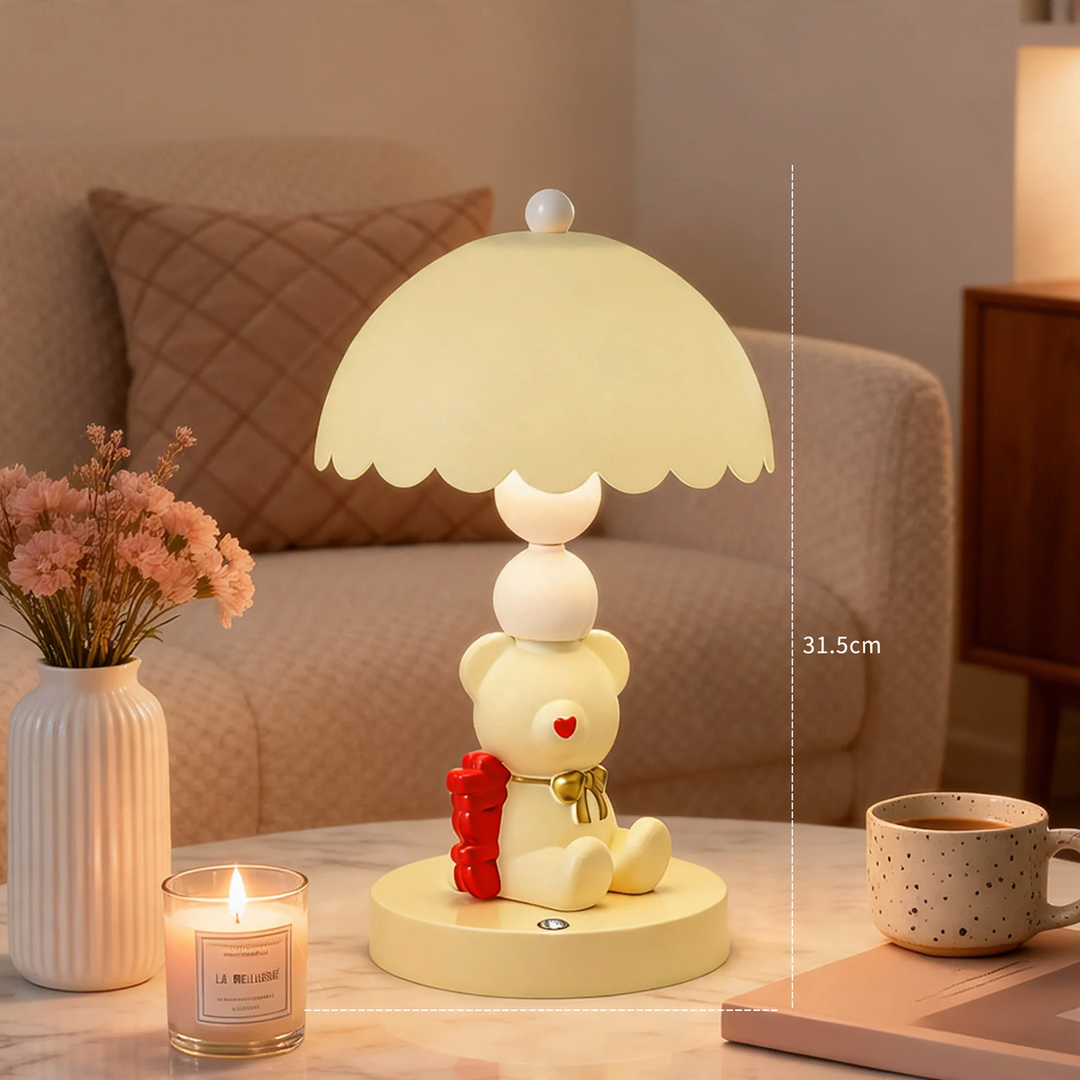Schleife Teddybär Tischlampe für Kinderzimmer