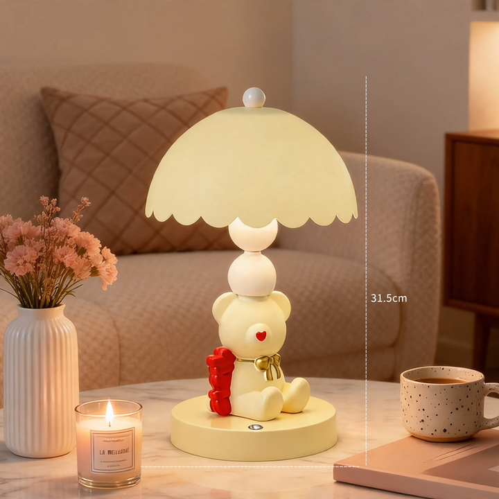 Schleife Teddybär Tischlampe für Kinderzimmer