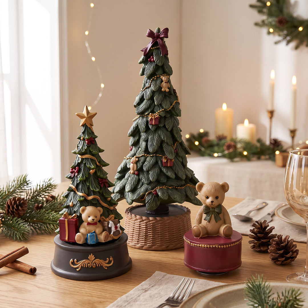 Dekorative Weihnachtsbaum-Spieluhr aus Harz