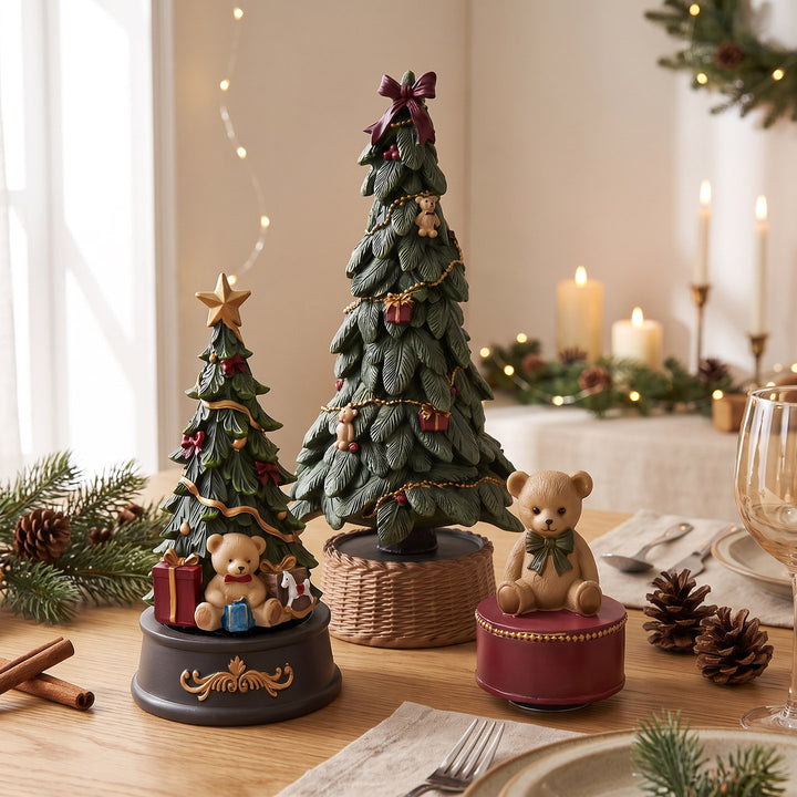 Dekorative Weihnachtsbaum-Spieluhr aus Harz