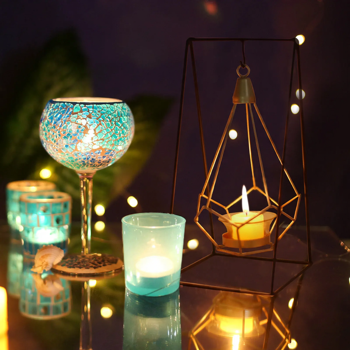 Mosaik-Glas-Kerzenhalter, verschiedene Sets