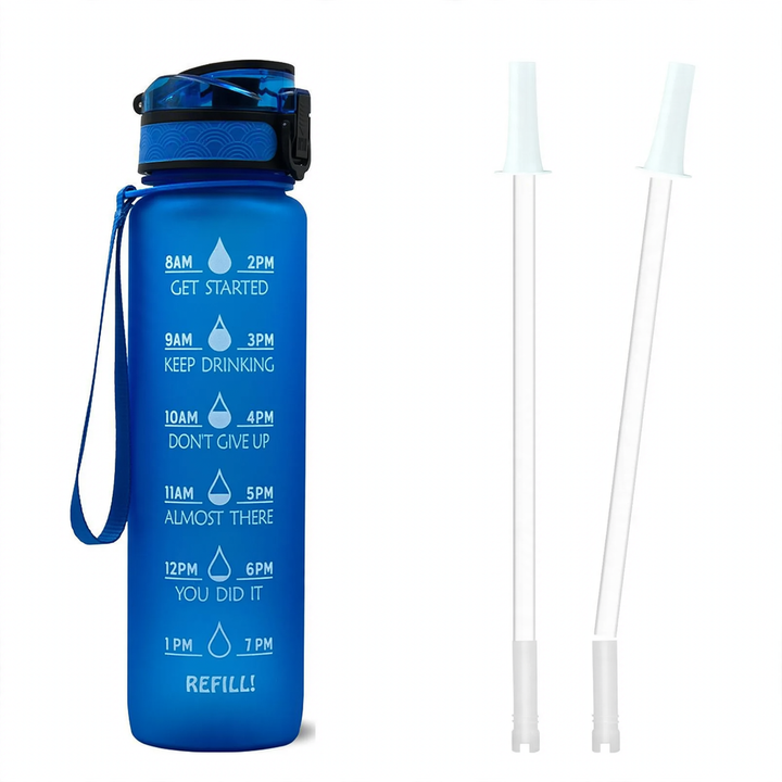 Sportflasche mit Motivationsskala, 1 L, Tritan
