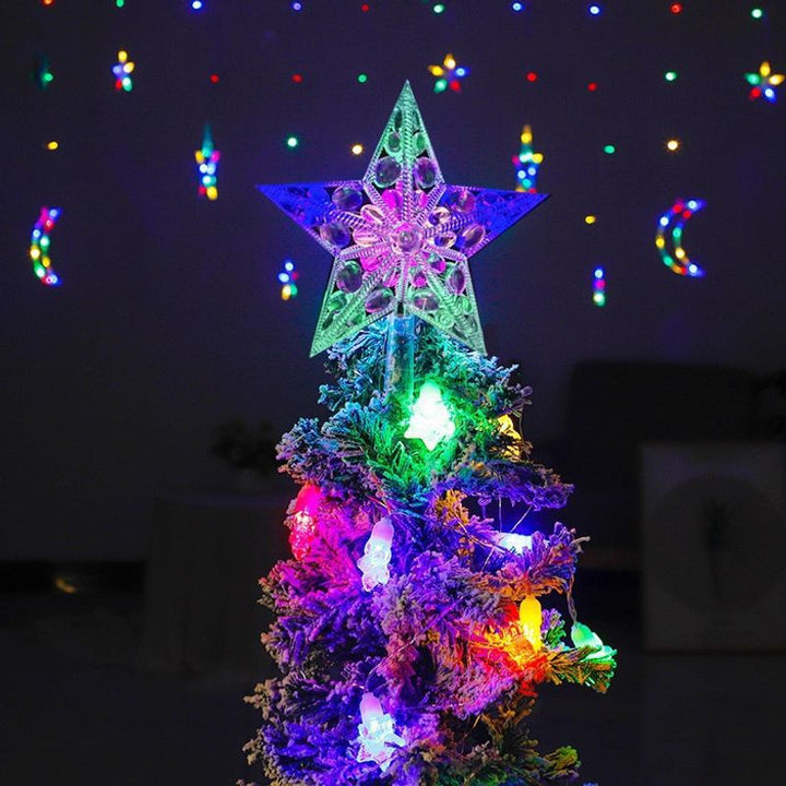 Leuchtende Weihnachtsbaum-Spitze mit Lichtmodi