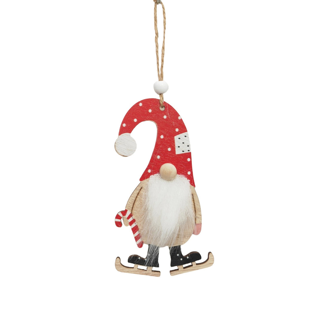 Holz-Weihnachtsanhänger Wichtel-Figuren