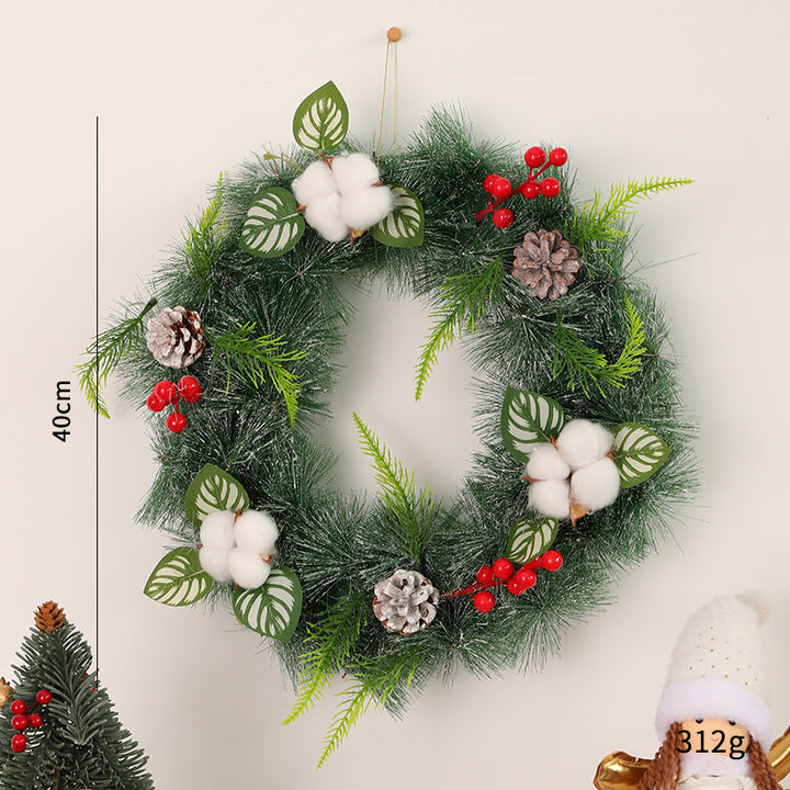 Dekorativer Weihnachtskranz mit Zapfen und LED