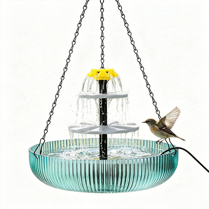 Solar-Vogeltränke mit Kaskaden-Design