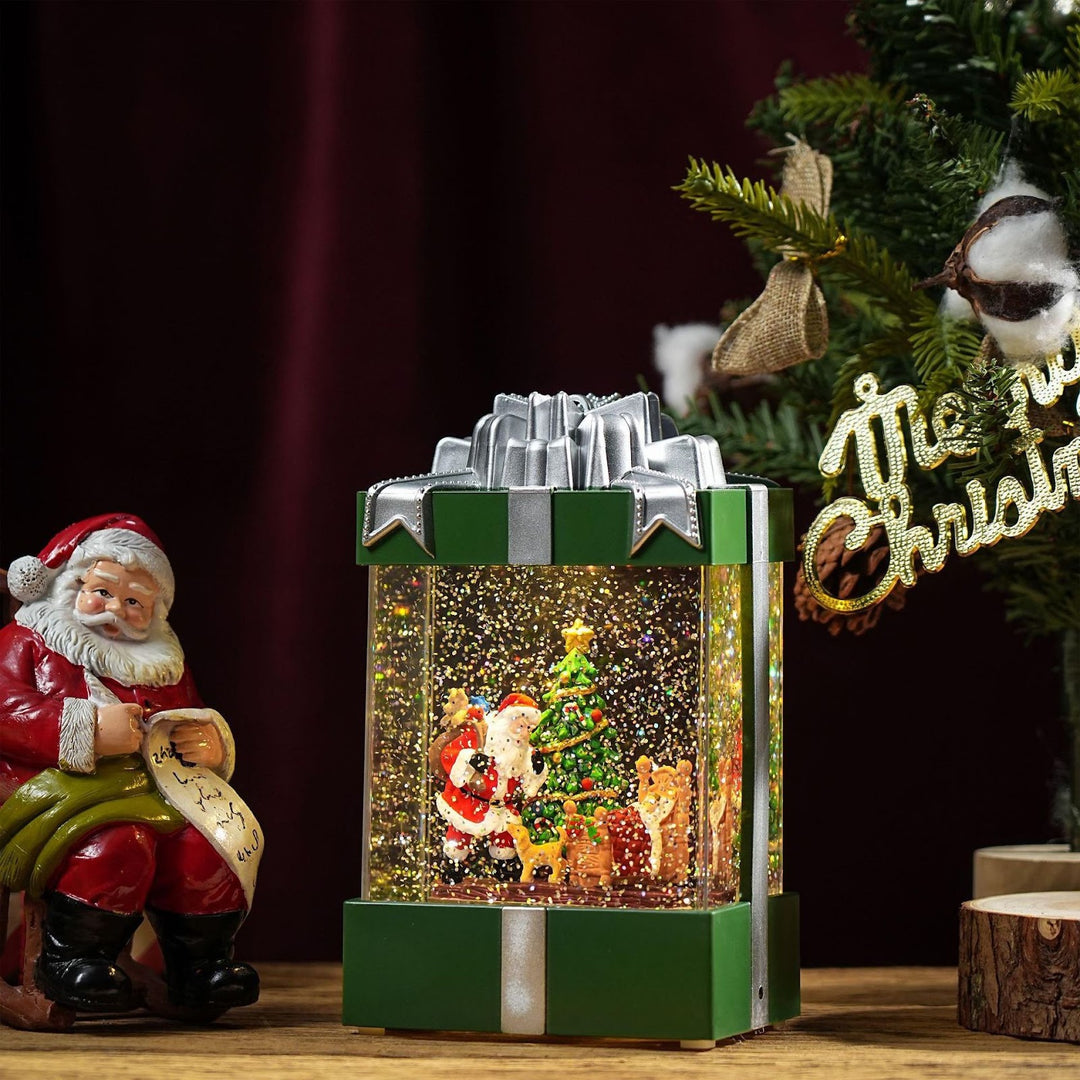 Dekorative LED-Schneekugel-Spieluhr im Geschenk-Design