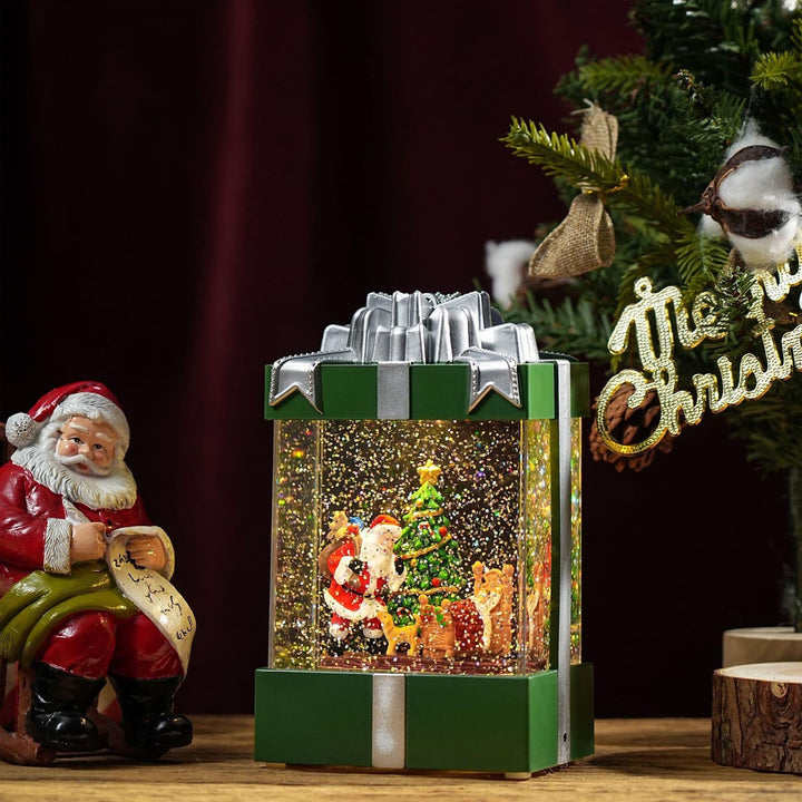 Dekorative LED-Schneekugel-Spieluhr im Geschenk-Design