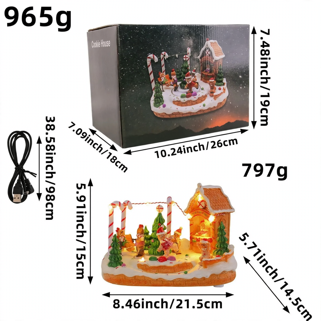Weihnachtliches Musikhaus mit Beleuchtung