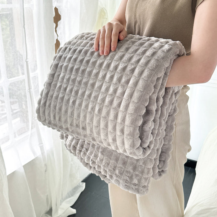 Warme Flanell-Wohndecke mit Struktur, ganzjährig geeignet