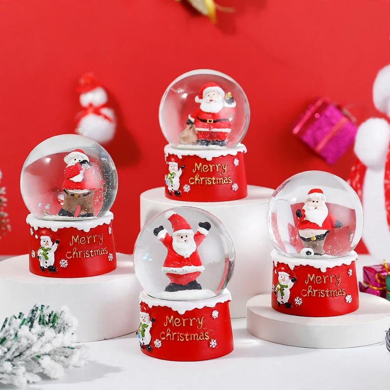 Leuchtende Weihnachts-Schneekugel mit Figuren