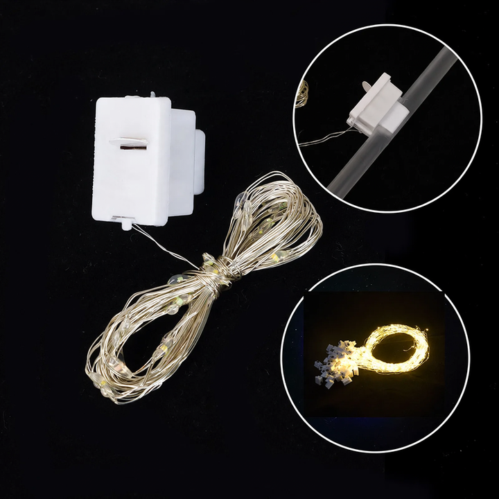 LED-Kupferdraht-Lichterkette mit Batteriebox