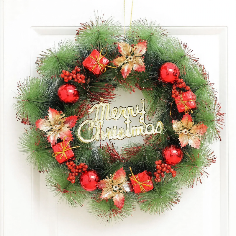 Beleuchteter Weihnachtskranz mit Aufhängung