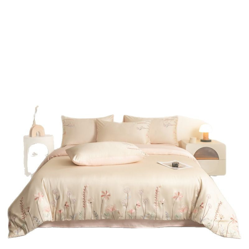 Lyocell-Bettwäsche-Set, 4-teilig, bestickt
