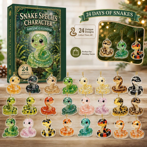 Weihnachts-Adventskalender mit Schlangen-Figuren
