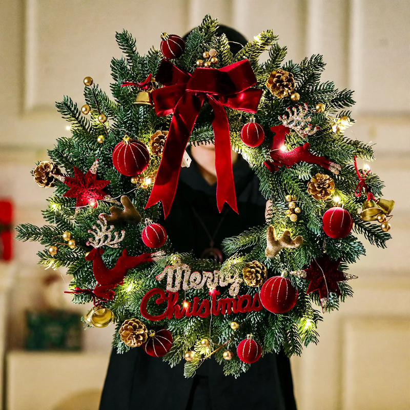 Weihnachtskranz für Tür und Wand, PVC, 40 cm oder 50 cm