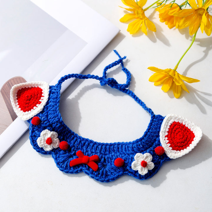 Handgestricktes Halsband für Katzen und kleine Hunde