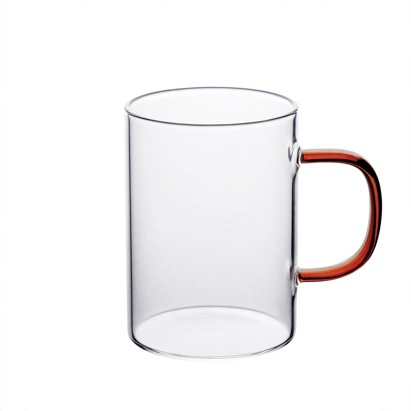Borosilikat-Glas-Becher mit Holzgriff, 360 ml