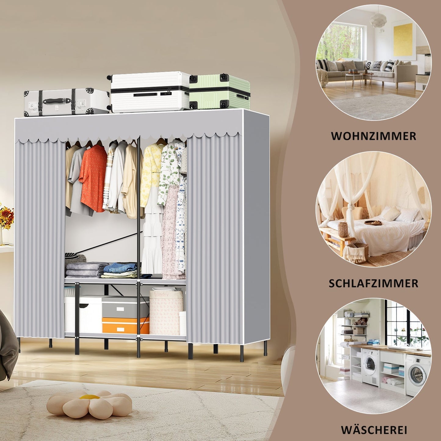 Klappbarer Kleiderschrank Schlafzimmerschrank | Karnz