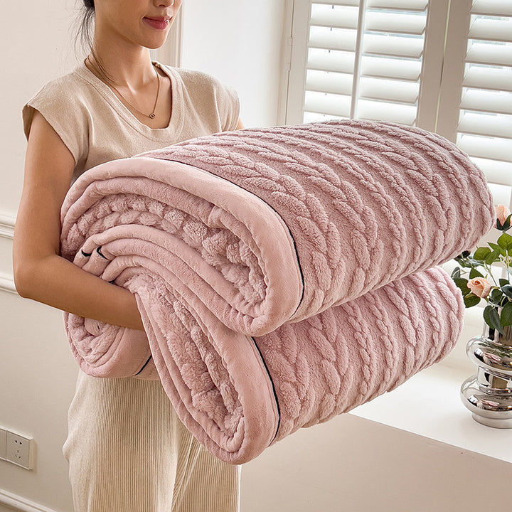Milchfaser-Fleece Wohndecke mit Ähren-Muster, verschiedene Größen