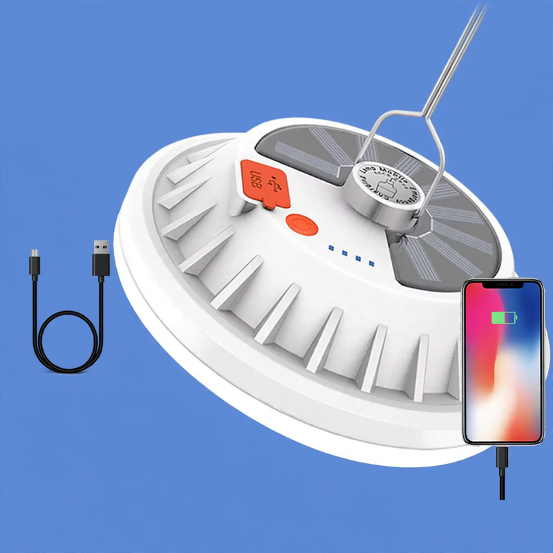 LED-Campinglampe mit Akku und Notlichtfunktion