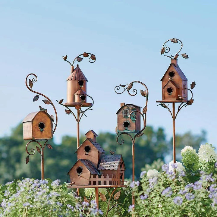 Metall-Vogelhaus und Garten-Dekoration