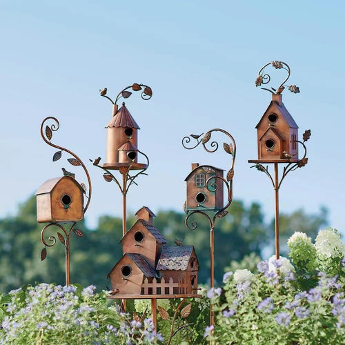 Metall-Vogelhaus und Garten-Dekoration