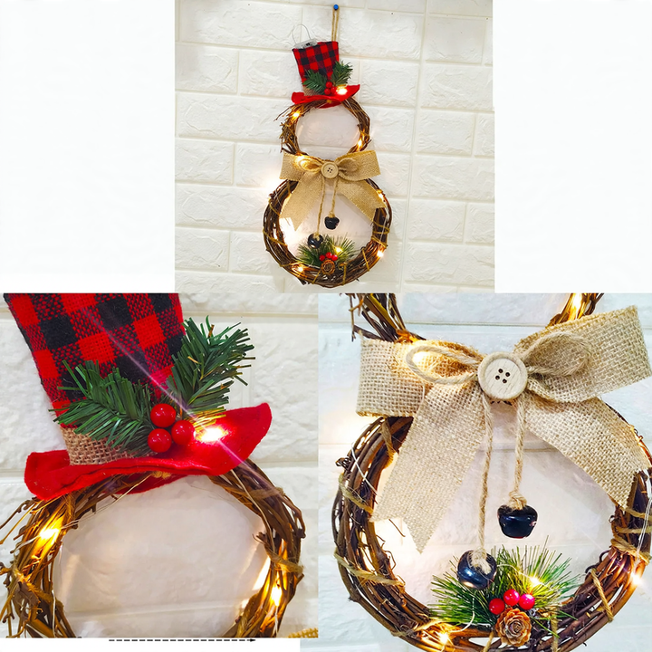 Dekorativer Weihnachtskranz aus Holz, Wand- und Türschmuck