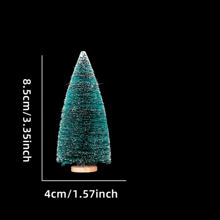 Mini-Weihnachtsbaum aus Holz und Sisal, beschneit