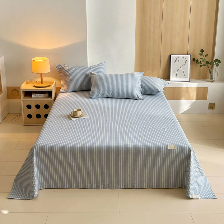 Baumwoll-Bettlaken, Einzeln oder 3-teilig, Uni