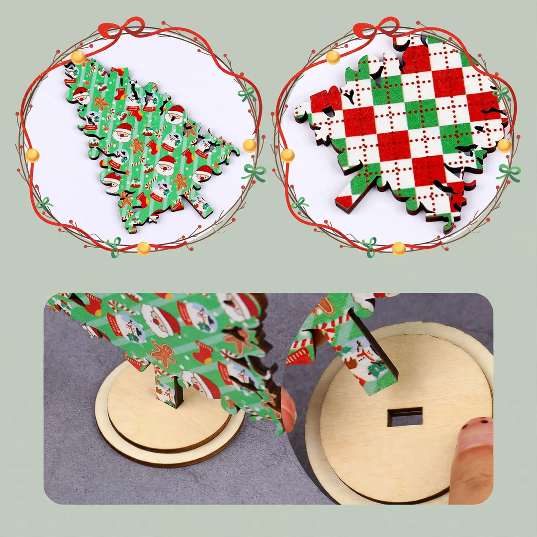 Holz-Weihnachtsbaum Tischdekoration, verschiedene Höhen