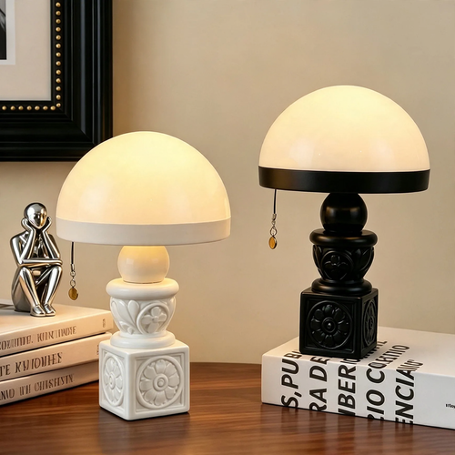 Vintage Pilzlampe mit Reliefmuster