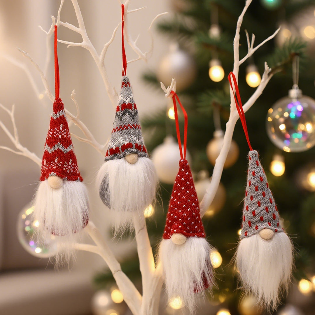 Weihnachtliche Stoff-Anhänger, 4er-Set
