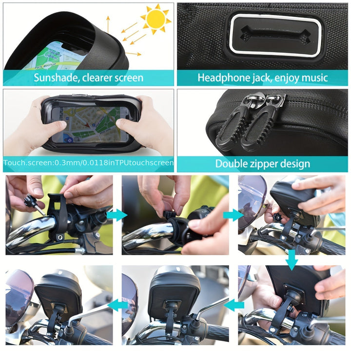 Wasserdichter Handyhalter für Fahrrad und Motorrad – 360° drehbar und geeignet für 4,5–6,4 Zoll | Karnz