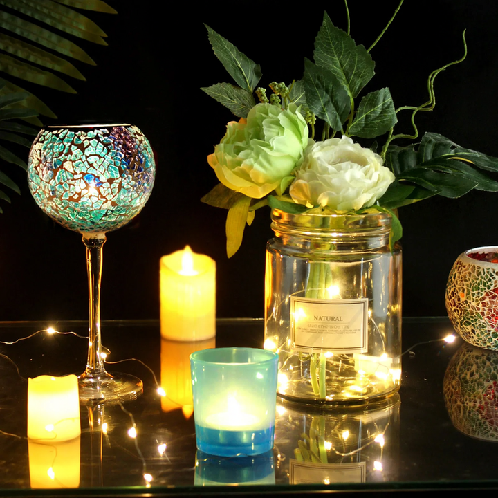 Mosaik-Glas-Kerzenhalter, verschiedene Sets
