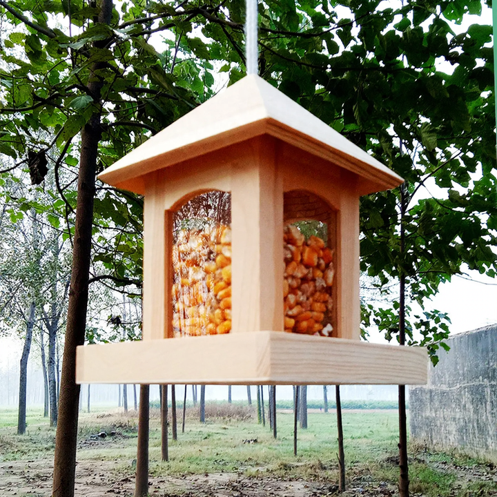 Holz-Vogel-Futterstation zum Aufhängen